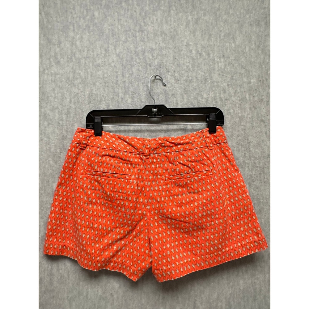 Ann Taylor LOFT Shorts Womens 4 Orange Ikat Pattern Pockets Mid Rise - Picture 2 of 5